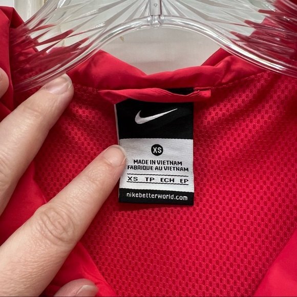 Nike zip up spring lined lightweight wind jacket coat xs pink coral color - Picture 11 of 11